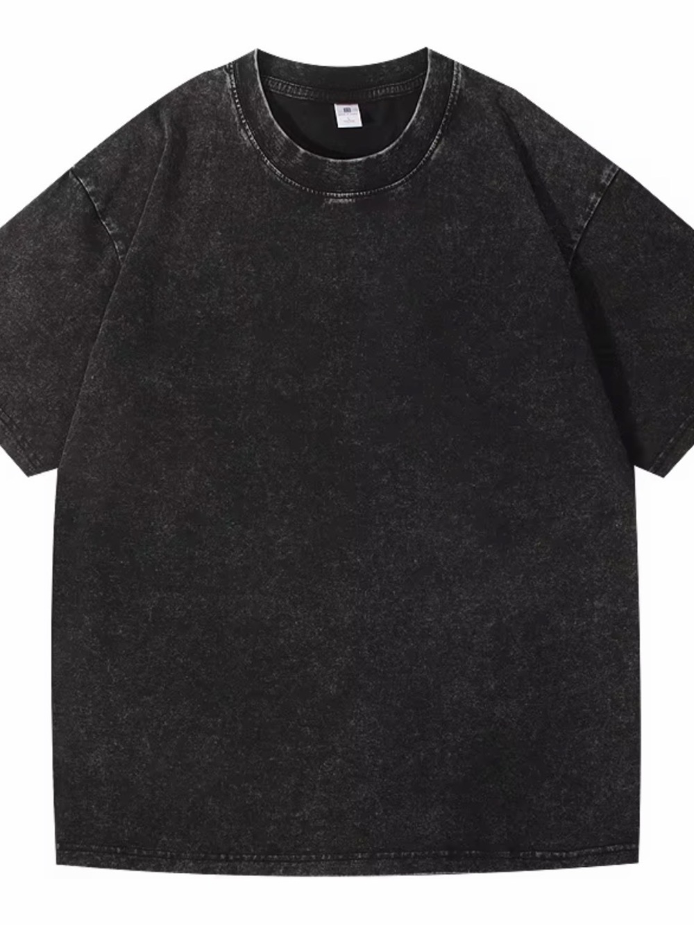 Men's Washed Black Short-Sleeve Crewneck T-Shirt
